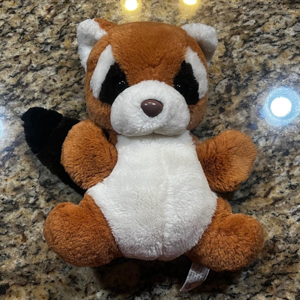 Vintage Russ Berrie Rollo Red Panda Plush Hand Puppet 1822‎ Brown White 10 Inch